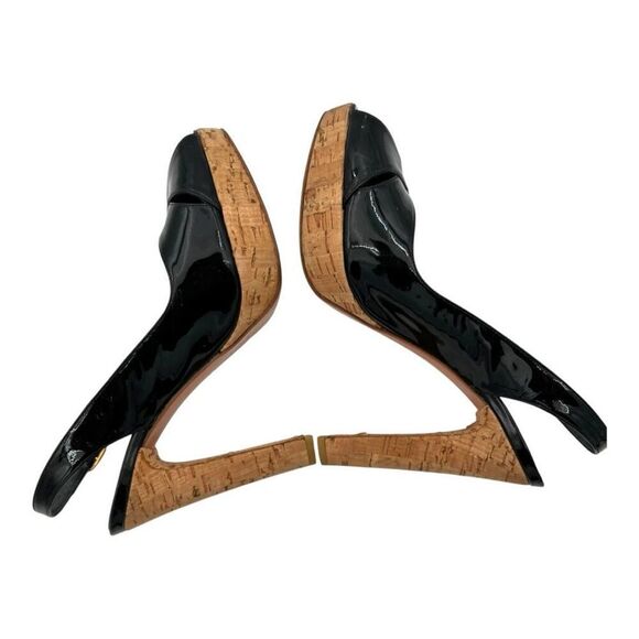 Stuart Weitzman Women's Peep Toe Slingback Platform Heels Black Size 7 - Picture 7 of 10